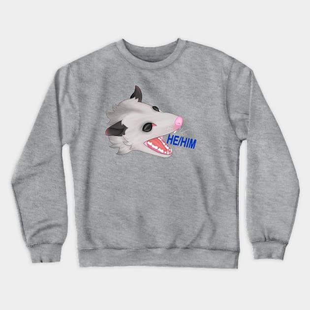 Pronoun opossum he / him Crewneck Sweatshirt by JadedWolvesArt